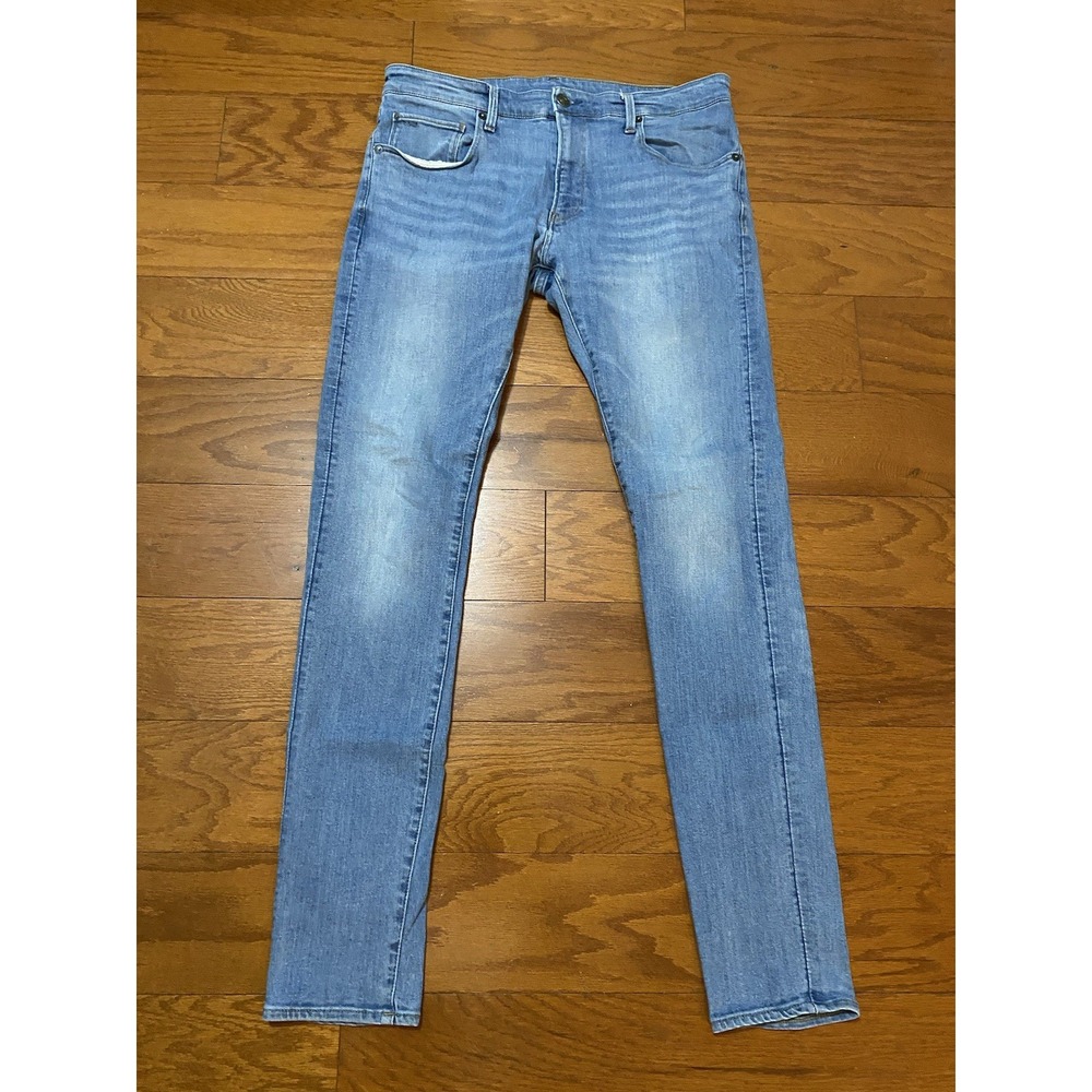G-Star RAW Jeans Mens 34x36 Blue Medium Wash 3301 Skinny Stretch Denim Pants
